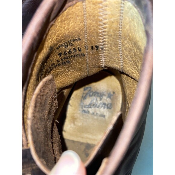 Tony Lama Vintage Packer Logger Boots Mens Size 11D Western Leather Lace Brown - Picture 11 of 14